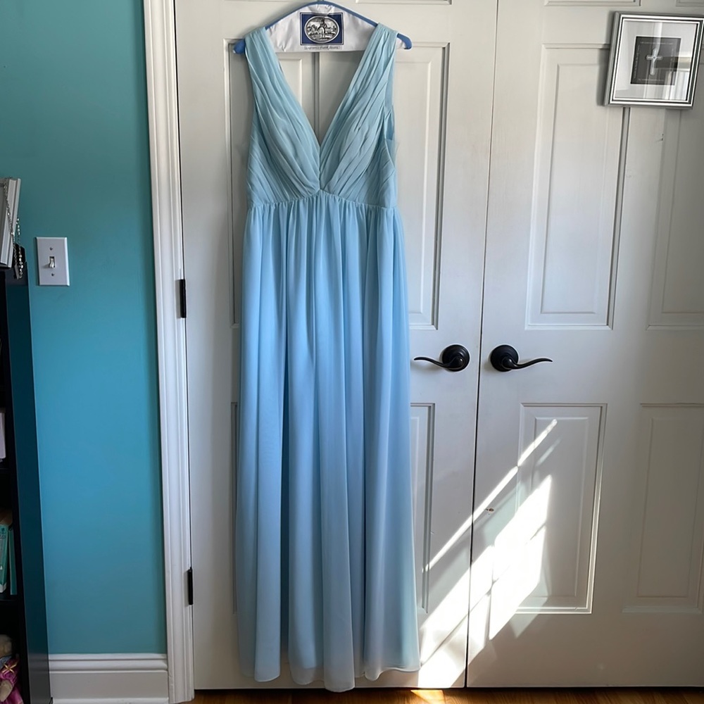 Azazie ranvie sky blue bridesmaid dress